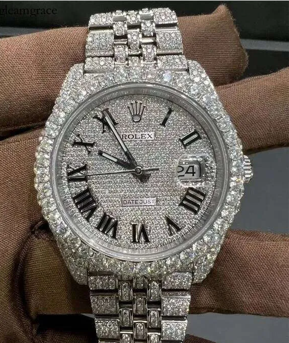 Top Quality Automatic Mechanical Iced Out Designer Moissanite Pass test Dia Watches