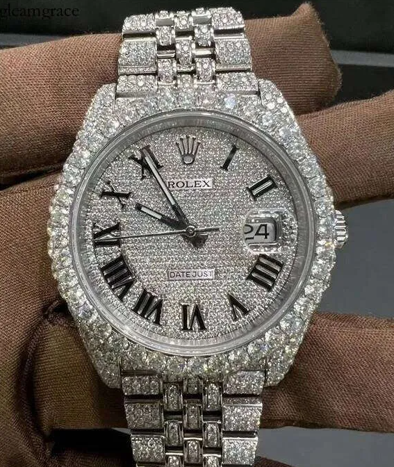 Top Quality Automatic Mechanical Iced Out Designer Moissanite Pass test Dia Watches