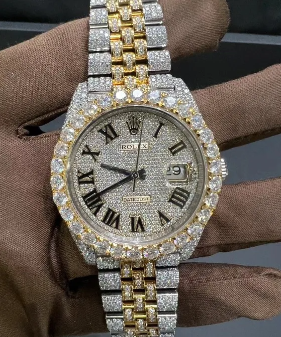 Top Quality Automatic Mechanical Iced Out Designer Moissanite Pass test Dia Watches