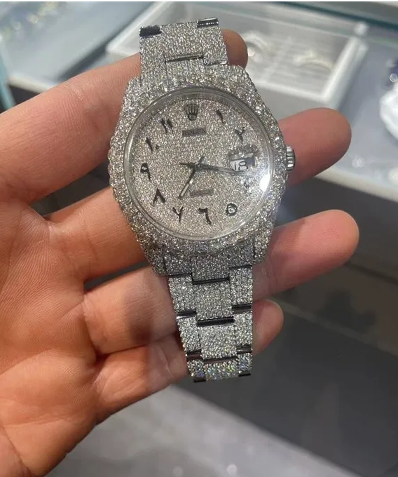 Top Quality Automatic Mechanical Iced Out Designer Moissanite Pass test Dia Watches