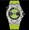 top Watch Audermarlies Offshore 26703 Green Rubber Automatic Watch 42MM Sport Luxury Watch.