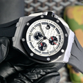 Watch Audermarlies Offshore 26400 White 44MM Automatic Watch Sapphire Dial Deep Waterproof Designer Watch.
